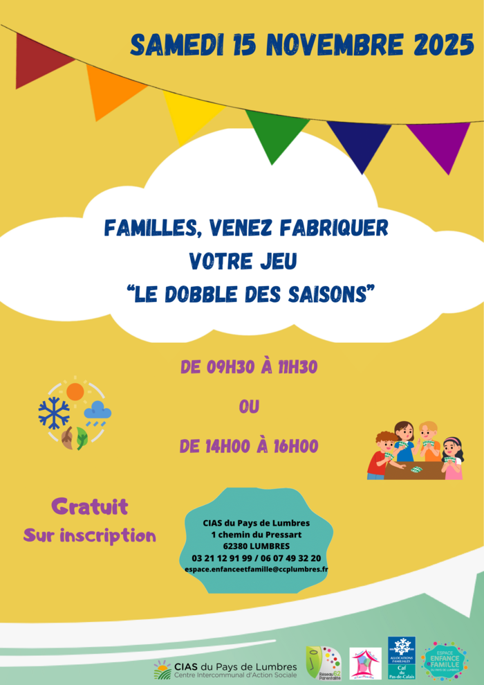 Familles, venez fabriquer votre jeu "Le Dobble des Saisons"
