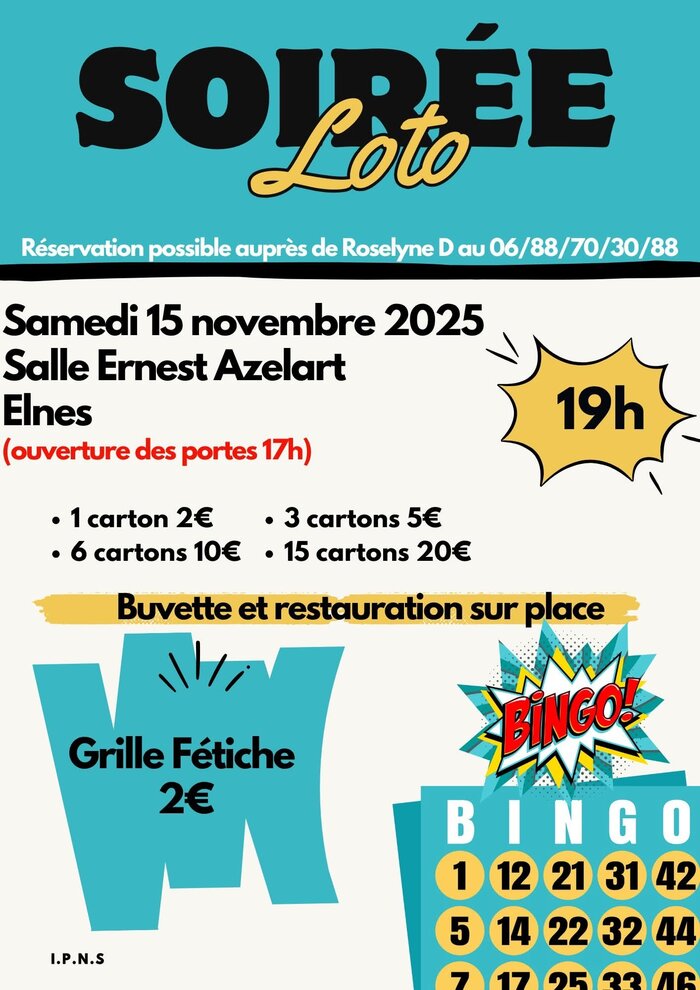 Soirée loto à la salle des fêtes d'Elnes