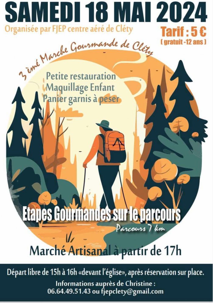 Samedi 18 mai 2024 - Marche gourmande - Cléty